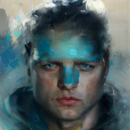 Prompt: face protrait of aqua man,, jeremy mann painting