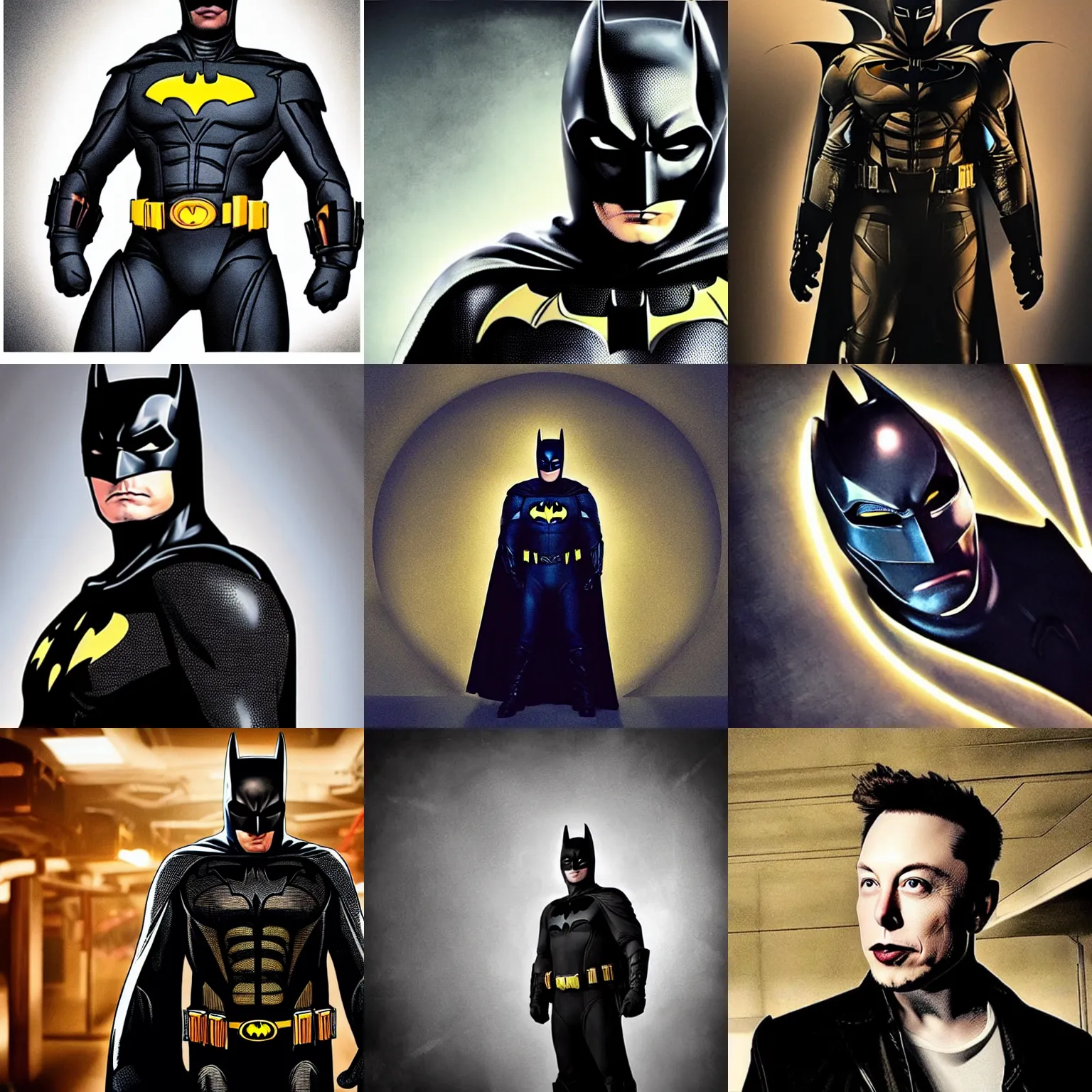 Prompt: “photo of Elon musk as Batman”