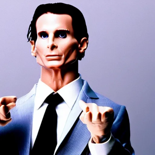 Prompt: patrick bateman as a giga chad