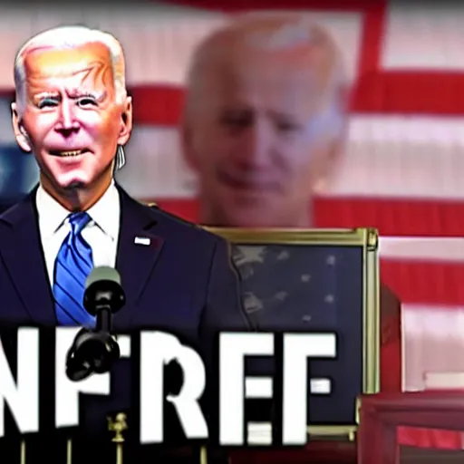 Prompt: Necromancer Joe Biden, security camera footage