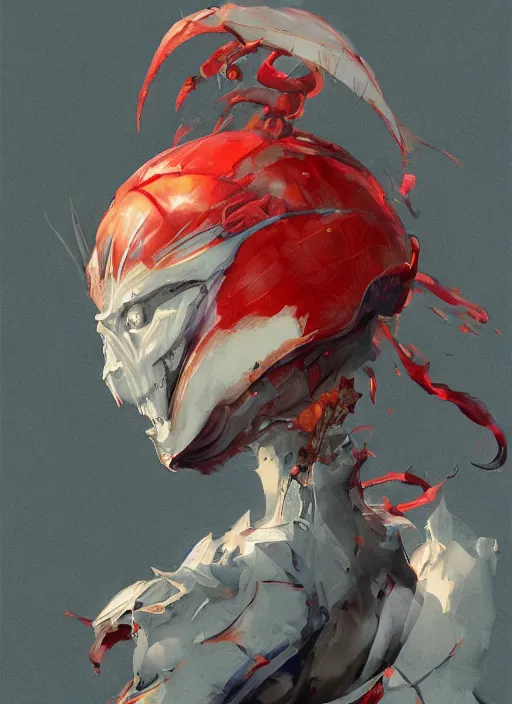 Prompt: semi reallistic gouache gesture painting, by yoshitaka amano, by ruan jia, by conrad roset, by dofus online artists, detailed anime 3 d render of an alien monstrous using a katana to cut a watermelon, portrait, cgsociety, artstation, rococo mechanical, digital reality, sf 5 ink style, dieselpunk atmosphere, gesture drawn