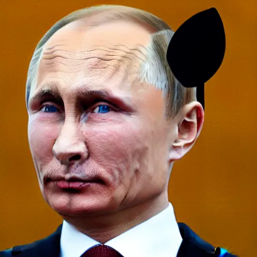 Image similar to vladimir putin with cat ears, anime style