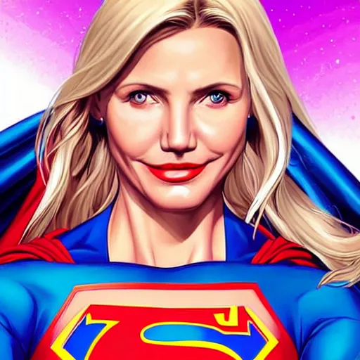 Image similar to cameron diaz as supergirl by artgerm