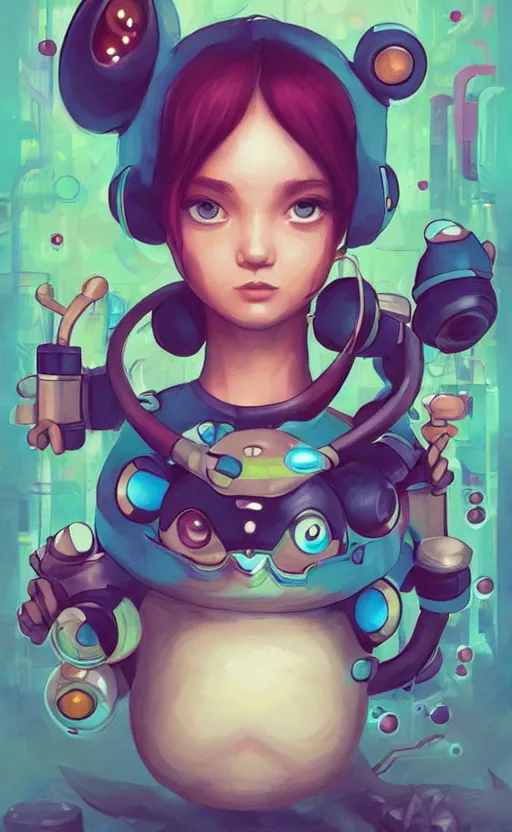 Prompt: lofi BioPunk Pokemon Piplup portrait Pixar style by Tristan Eaton_Stanley Artgerm and Tom Bagshaw,