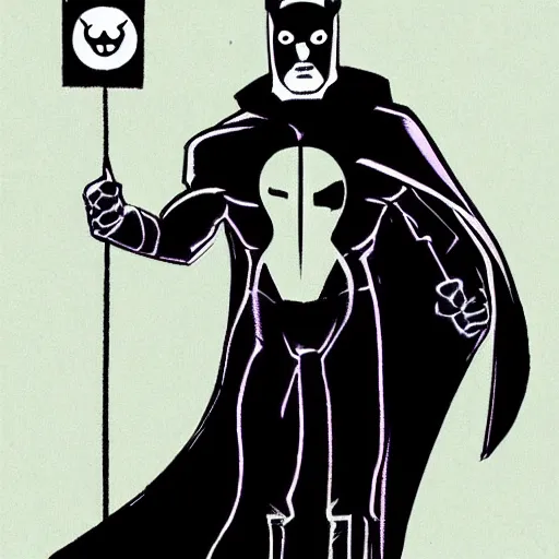 Image similar to Nite-Owl from Watchmen standing in an alleyway with his arms crossed and his cape blowing in the wind, in the style of Bruce Timm, Bruce Timm art, Bruce Timm artwork