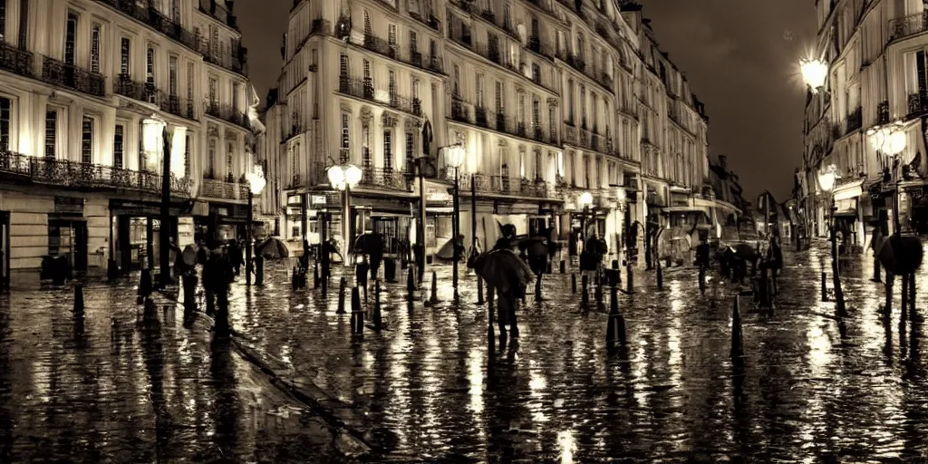 Image similar to photo rainy night in paris, reflections