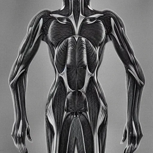 Image similar to fractal human body, fine details, microorganisms, fine details, muscles, veins, artery, 90's aesthetic, noise film, photo