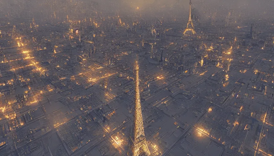 Prompt: paris from another universe, hyperdetailed, artstation, cgsociety, 8 k