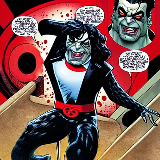 Image similar to mr bean as lobo. dc comics coverart, comicbook, comic panel