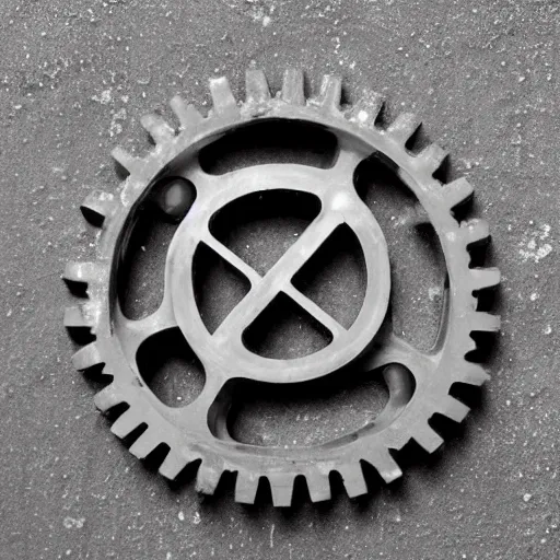 Image similar to “mechanical gears in the shape of the letter K”