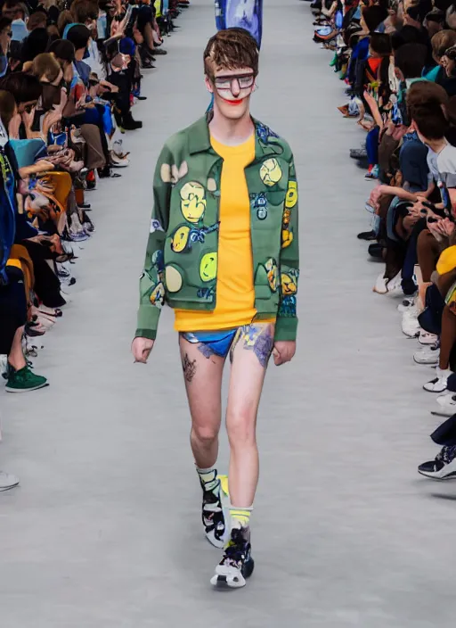 Image similar to hyperrealistic and heavy detailed balenciaga runway show of rick and morty , Leica SL2 50mm, vivid color, high quality, high textured, real life