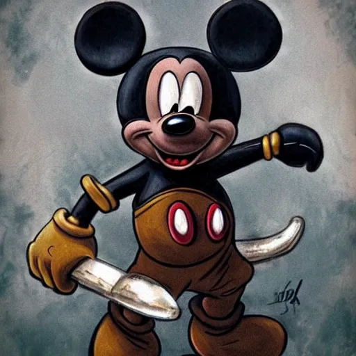 Image similar to Mickey mouse as a dark souls boss by David Park