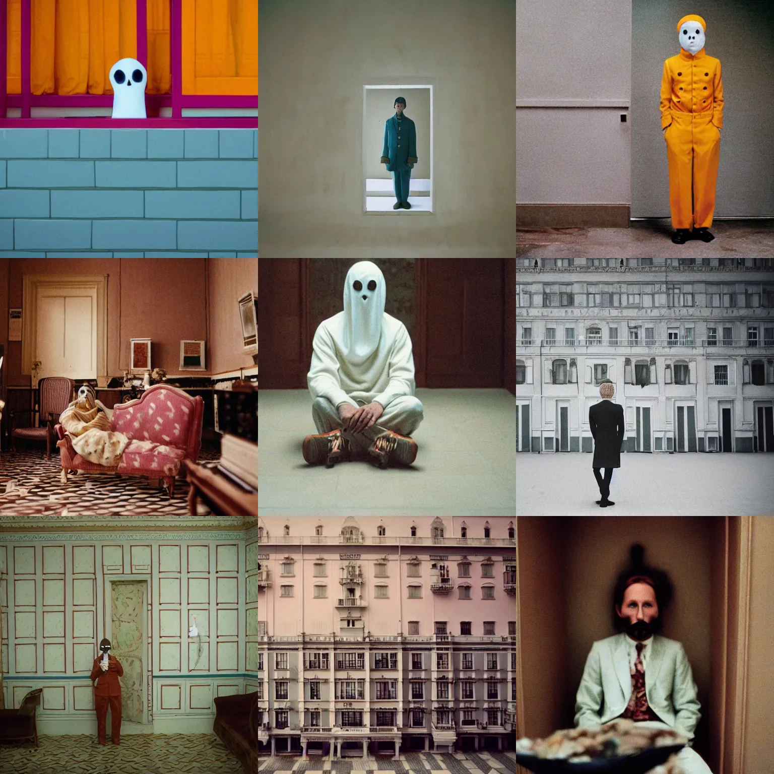 Prompt: photograph of a ghost by wes anderson