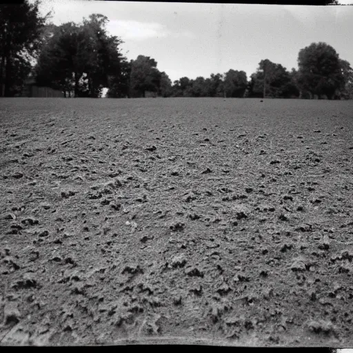 Image similar to a bright light covering the sky, dirt ground, dust, taken on a ww 2 camera, very high bloom ammount, realistic.