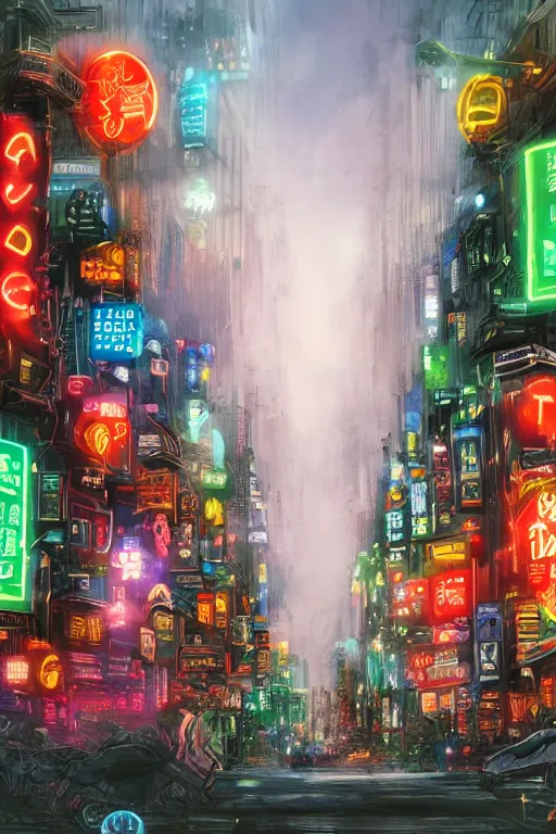 Image similar to neon tokyo, adorned pillars, towers, landscape, alex ross, neal Adams, david finch, concept art, matte painting, highly detailed, rule of thirds, dynamic lighting, cinematic, detailed, denoised, centerd