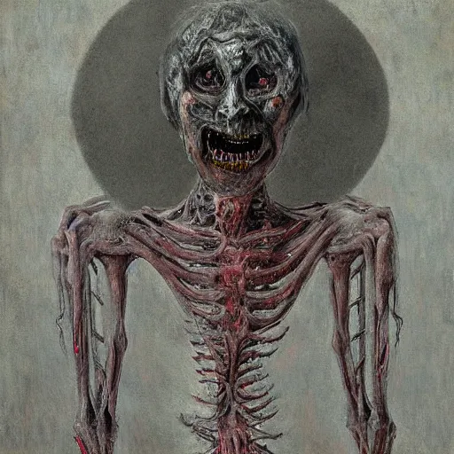 Prompt: digital art of a terrifying body horror humanoid creature painted by james ensor goya, trevor henderson and tyedied