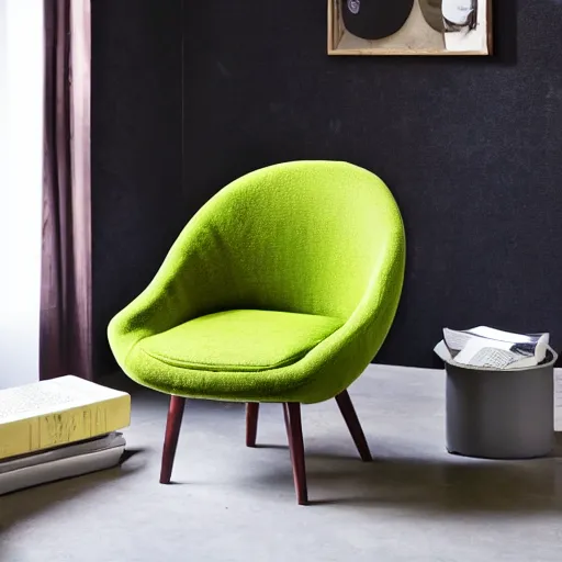 Prompt: an avocado armchair