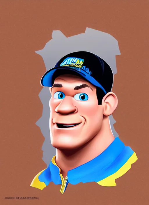 Prompt: portrait of john cena in the style of pixar 3 d animation