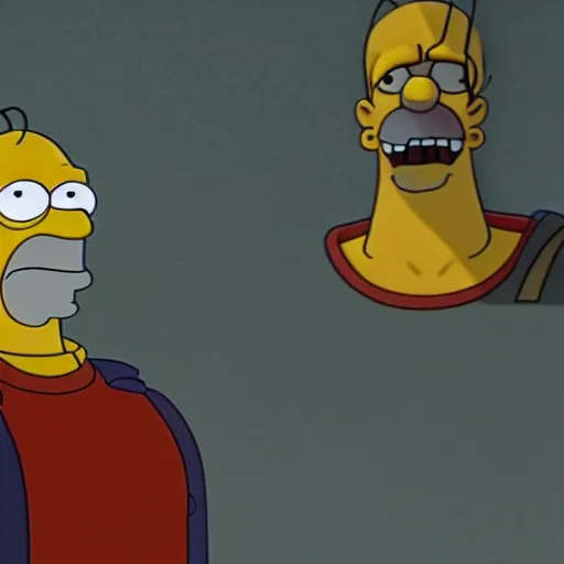 Image similar to CG Homer Simpson as Thanos, cinematic, 4K