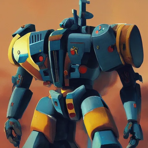 Prompt: a beautiful painting of gouf mobile suit by sergey kolesov and nekro and pascal blanche and rhads. in style of colorful comic noir illustration, symmetry, sci fi, hyper detailed. octane render. trending on artstation