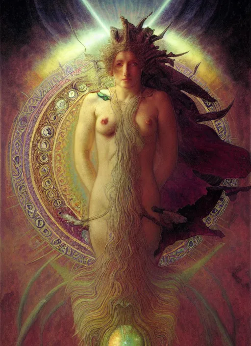 Image similar to antediluvian occult cosmology, panspermia, by robert hooke and ernst haeckel and agostino arrivabene and joaquin sorolla and greg rutkowski and alphonse mucha, rule of thirds, vivid colours, negative space, atmospheric, digital painting, artstation, concept art, smooth, sharp focus