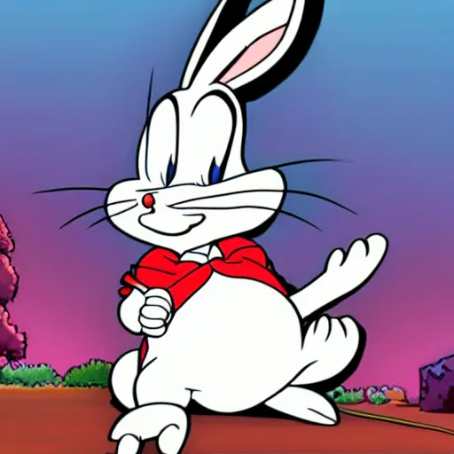 Image similar to bugs bunny as big chungus in real life