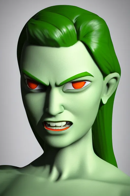 Image similar to she hulk but actually made well, detailed cgi, blender model, 4 k