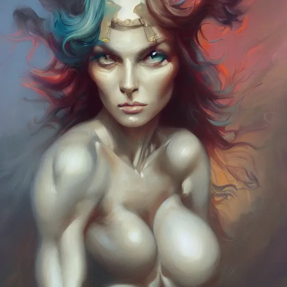 Image similar to a highly detailed portrait in the style of peter mohrbacher and in the style of boris vallejo.