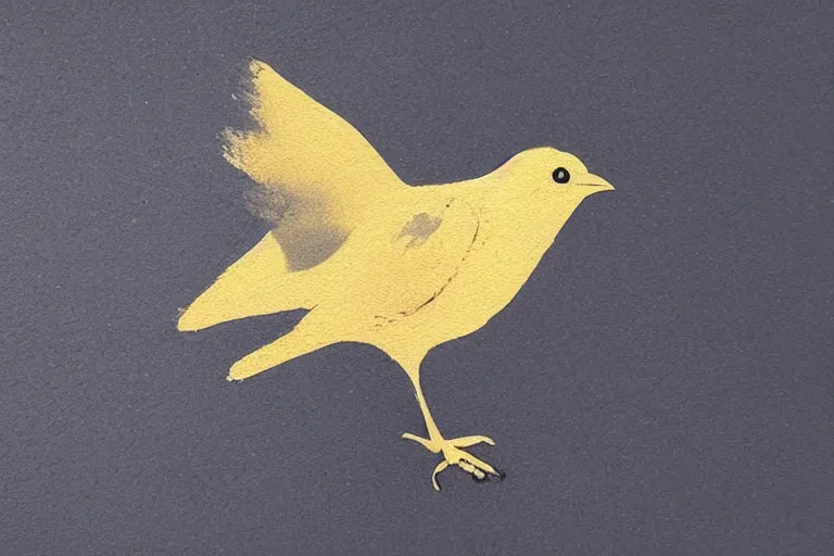 Image similar to beautiful smart crow using a hook, minimalistic golden ink aribrush painting on white background