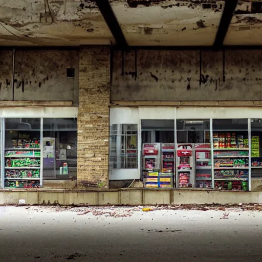 Prompt: abandoned grocery store