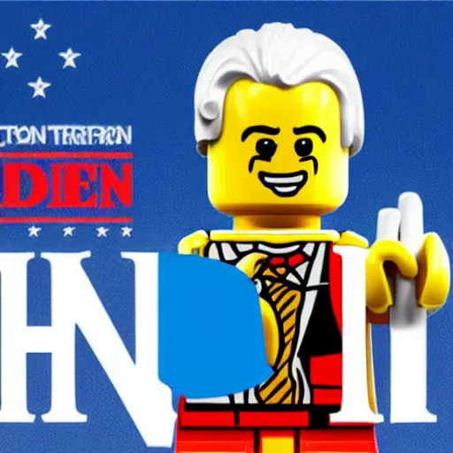 Image similar to 2 0 2 0 election lego set with included special edition joe biden minifigure in plastic packaging