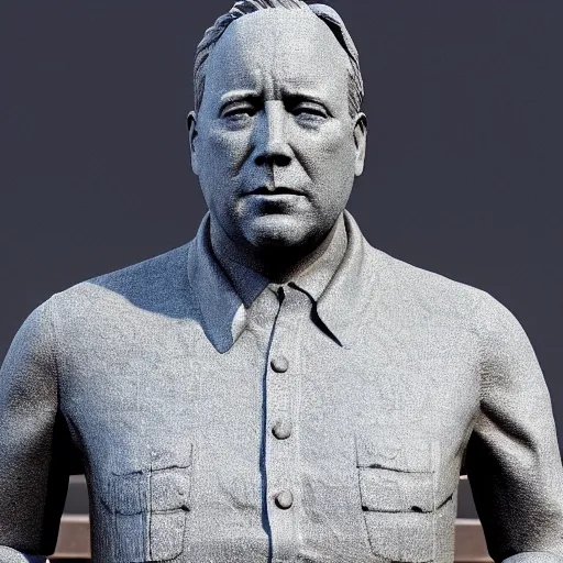 Image similar to Statue of Alex Jones, highly detailed, octane render, 4k, soft light, studio photograph