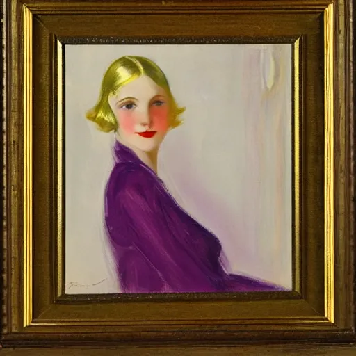 Prompt: a portrait of an upper class blonde teenage girl, 1 9 2 0 s, by robert henri