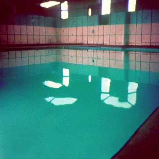 Prompt: Beautiful 2000s soft Photograph taken with a phone-camera from 2000, of an infinite infinite infinite liminal empty pool