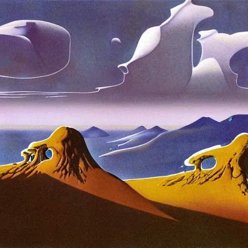 Image similar to scottish mountain view by roger dean