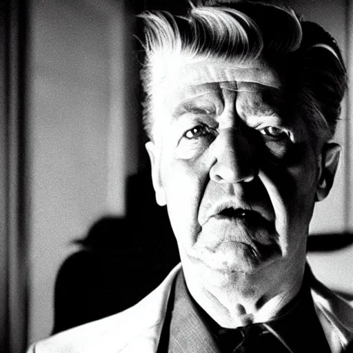 Prompt: movie still of a villain, facial expression, cinematic composition, cinematic light, surreal cinema, by david lynch,