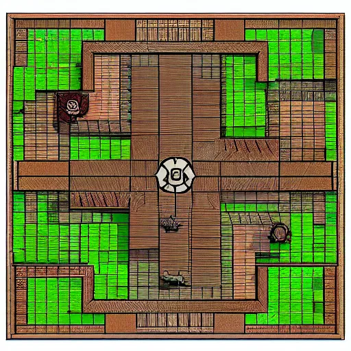 Prompt: a detailed ttrpg gridded battle map of cragmaw castle, realistic