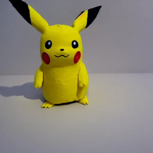 Prompt: Pikachu made out of toilet paper