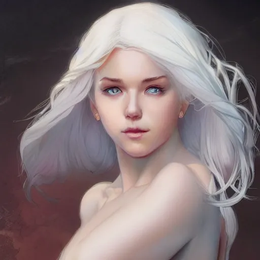 Prompt: a white hair girl, art by samdoesarts, highly detailed, digital painting, concept art, smooth, sharp focus, illustration, disney, art by artgerm and greg rutkowski and alphonse mucha, comic book, sketch, watercolor, trending on artstaion