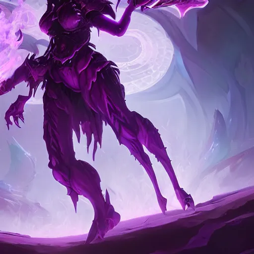 Image similar to arcane style void creature, violet spike smoke, bright art masterpiece artstation. 8k, sharp high quality artwork in style of Jose Daniel Cabrera Pena and Greg Rutkowski, concept art by Tooth Wu, blizzard warcraft artwork, hearthstone card game artwork, violet flower, violet flower, violet flower, portal