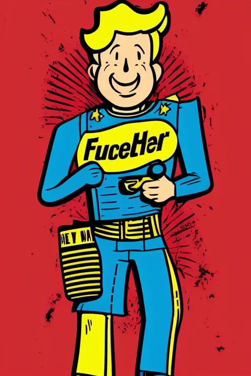 Image similar to fallout 7 6 retro futurist illustration art by butcher billy, sticker, colorful, illustration, highly detailed, simple, smooth and clean vector curves, no jagged lines, vector art, smooth andy warhol style