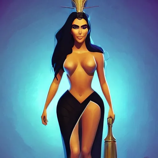 Prompt: portrait of kim kardashian as isis, the egyptian goddess, mattepainting concept blizzard pixar maya engine on stylized background splash comics global illumination lighting artstation lois van baarle, ilya kuvshinov, rossdraws