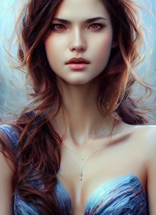 Image similar to photo of a gorgeous young woman in the style of stefan kostic, realistic, sharp focus, 8k high definition, insanely detailed, intricate, elegant, art by stanley lau and artgerm