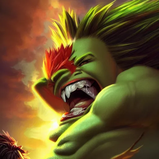 fantasy art of blanka from street fighter game in the, Stable Diffusion