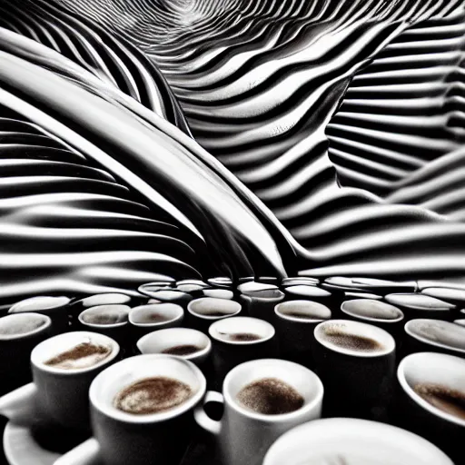 Prompt: coffee tornado, high contrast, low exposure