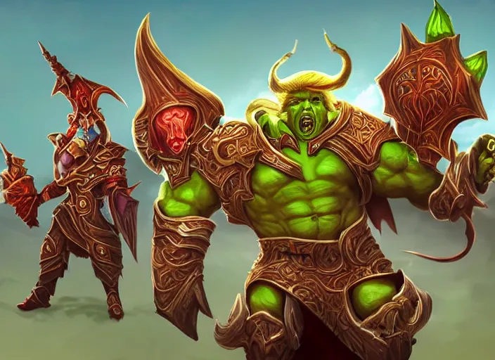 Image similar to donald trump as sargeras in world of warcraft