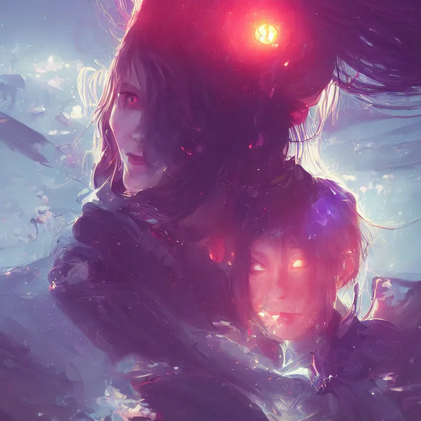 Image similar to a non - ordinary girl of # magic the gathering, # digital 2 d, # sci - fi, # psychedelic, # fututistic, by yoshitaka amano and alena aenami, trending on artstation, nvidia, matte painting, unreal engine