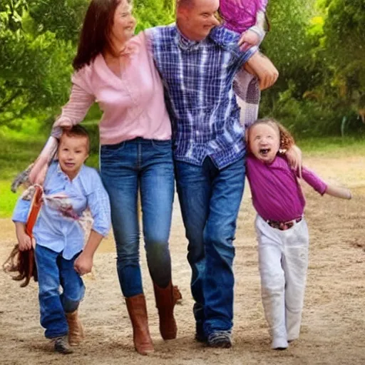 Image similar to a lovely cute family enjoy the time toghether