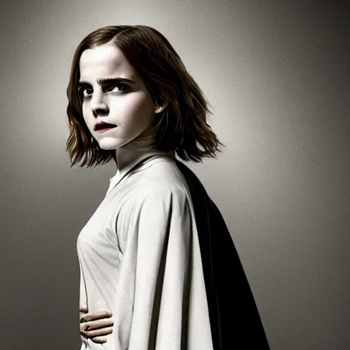 Prompt: emma watson as lord voldemort, no nose