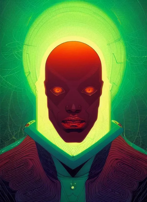 Prompt: symmetry!! stunning portrait of martian manhunter!! by victo ngai, kilian eng vibrant colours, accurate!! dynamic lighting, digital art, winning award masterpiece, fantastically beautiful, illustration, aesthetically inspired by beksinski and dan mumford, trending on artstation, art by greg rutkowski, 8 k